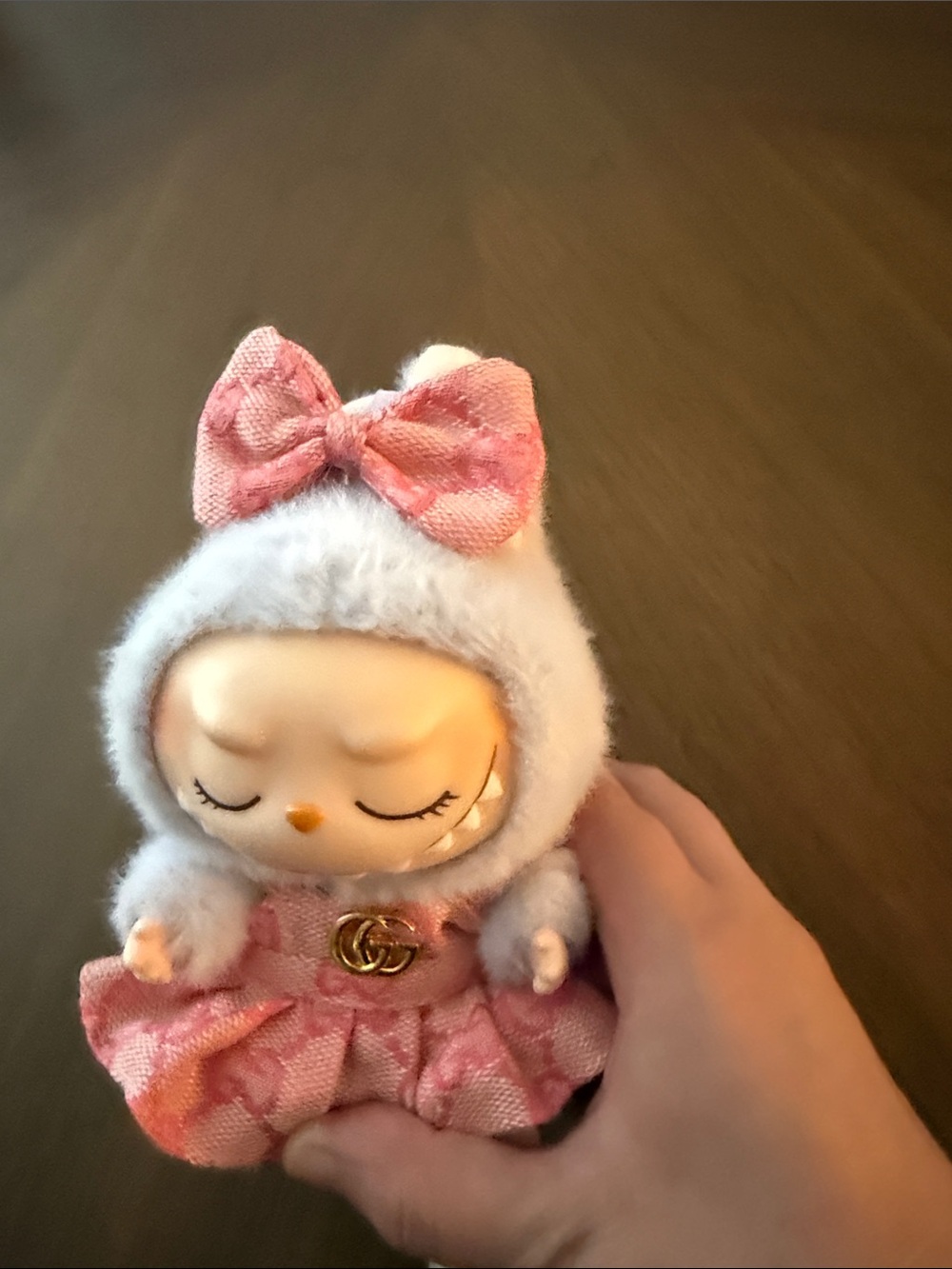 Labubu the monsters  with Pink Bow and Dress